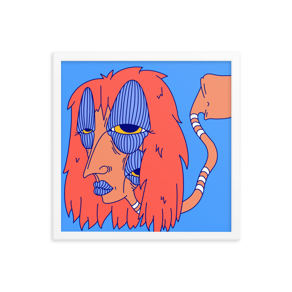 Red Framed Art Print, 16" x 16"