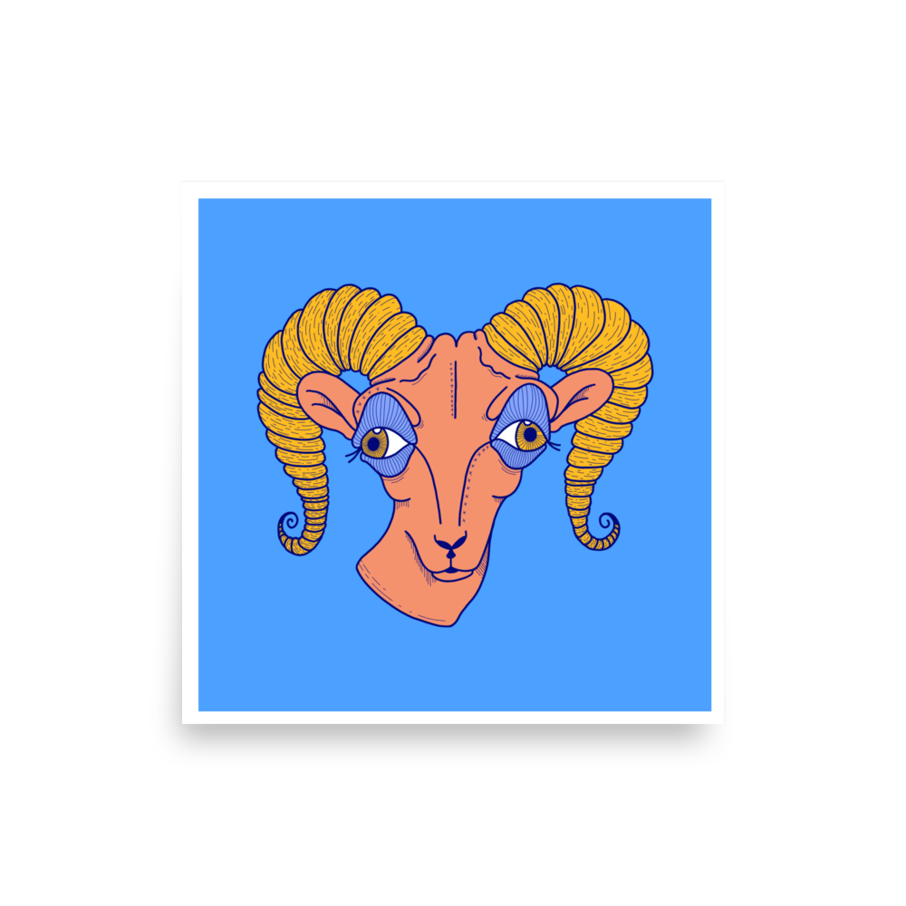 Aries Zodiac Sign Art Print, 12" x 12"