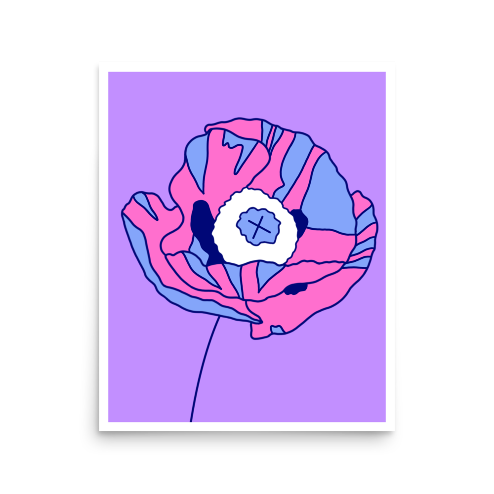 Poppy Purple Edition Art Print, 16" x 20"